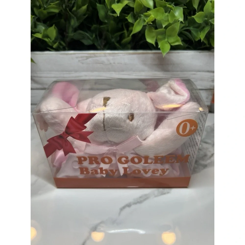 Pro Goleem soft pink bunny Baby Lovey/Security blanket New in box